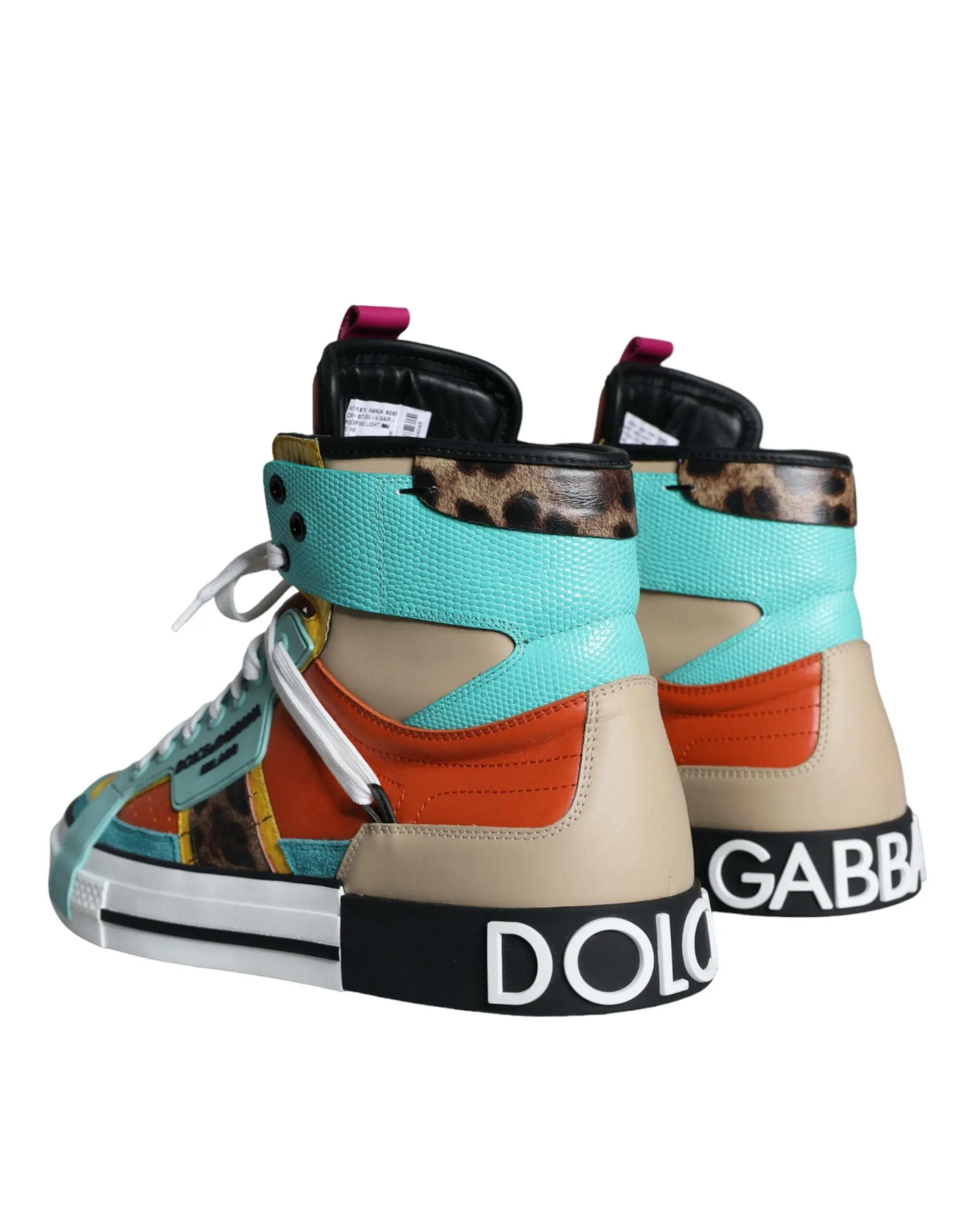 Multicolor Leather High Top Sneakers Shoes sold by Louxly product image thumbnail 4