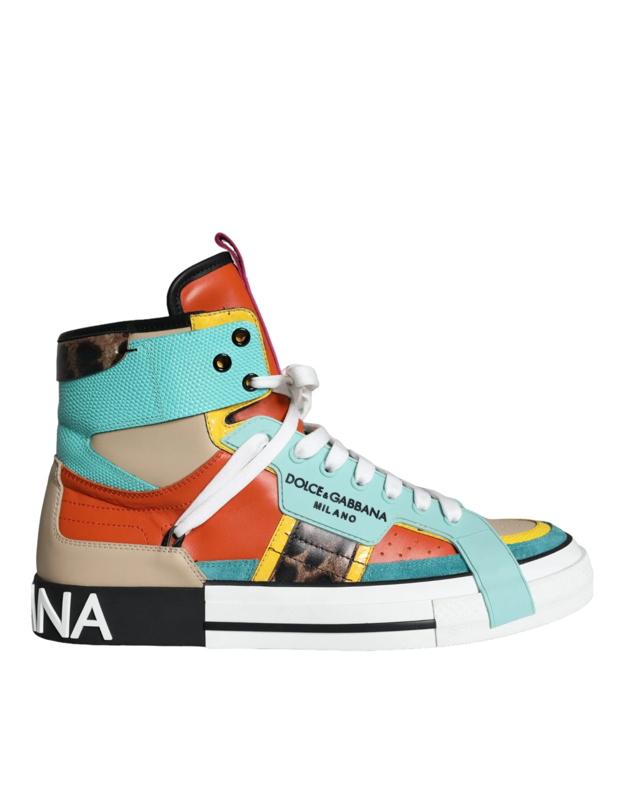 Multicolor Leather High Top Sneakers Shoes sold by Louxly