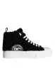 Black White Fur Logo High Top Sneaker Shoes sold by Louxly