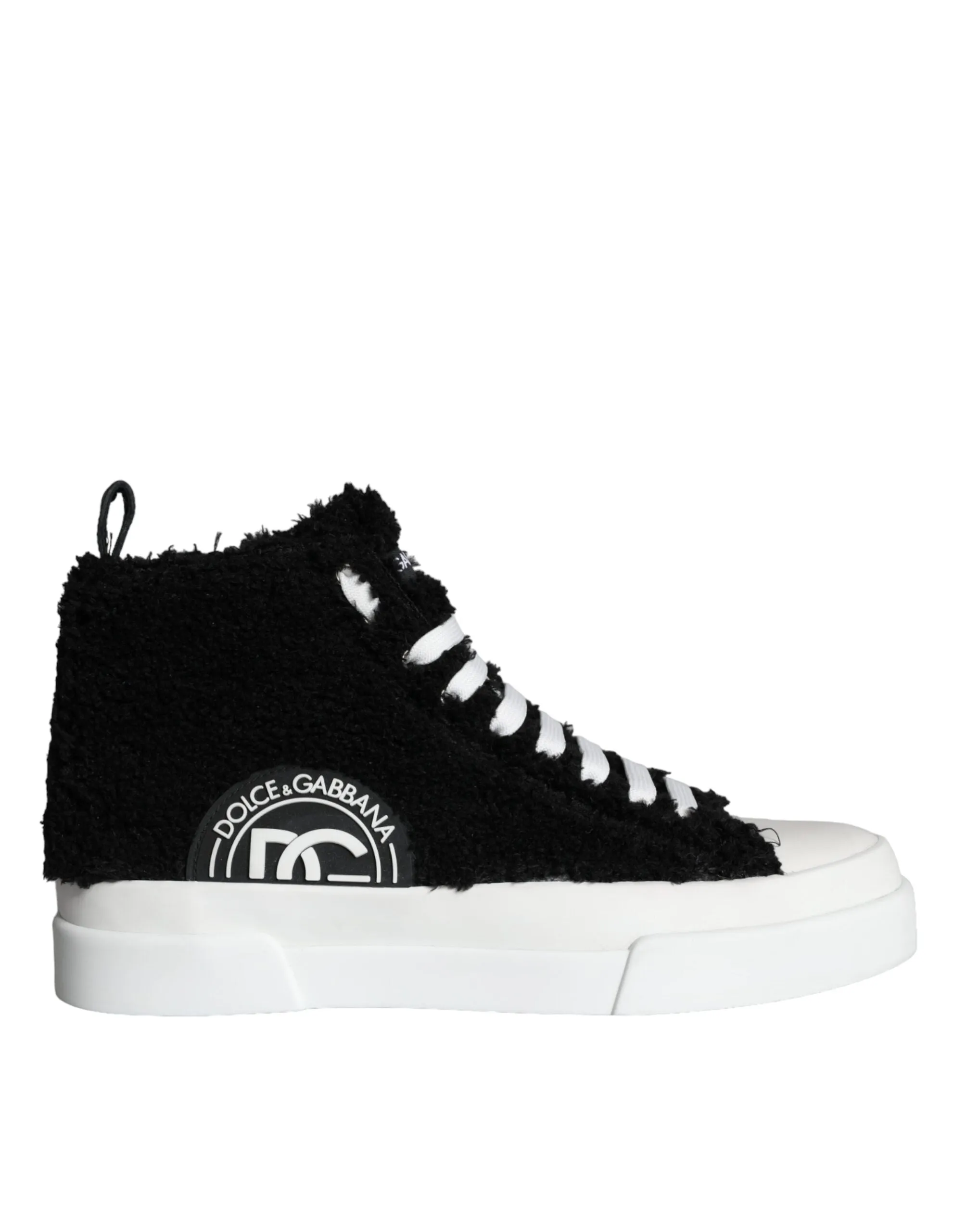 Black White Fur Logo High Top Sneaker Shoes sold by Louxly product image thumbnail 5