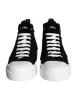 Black White Fur Logo High Top Sneaker Shoes sold by Louxly