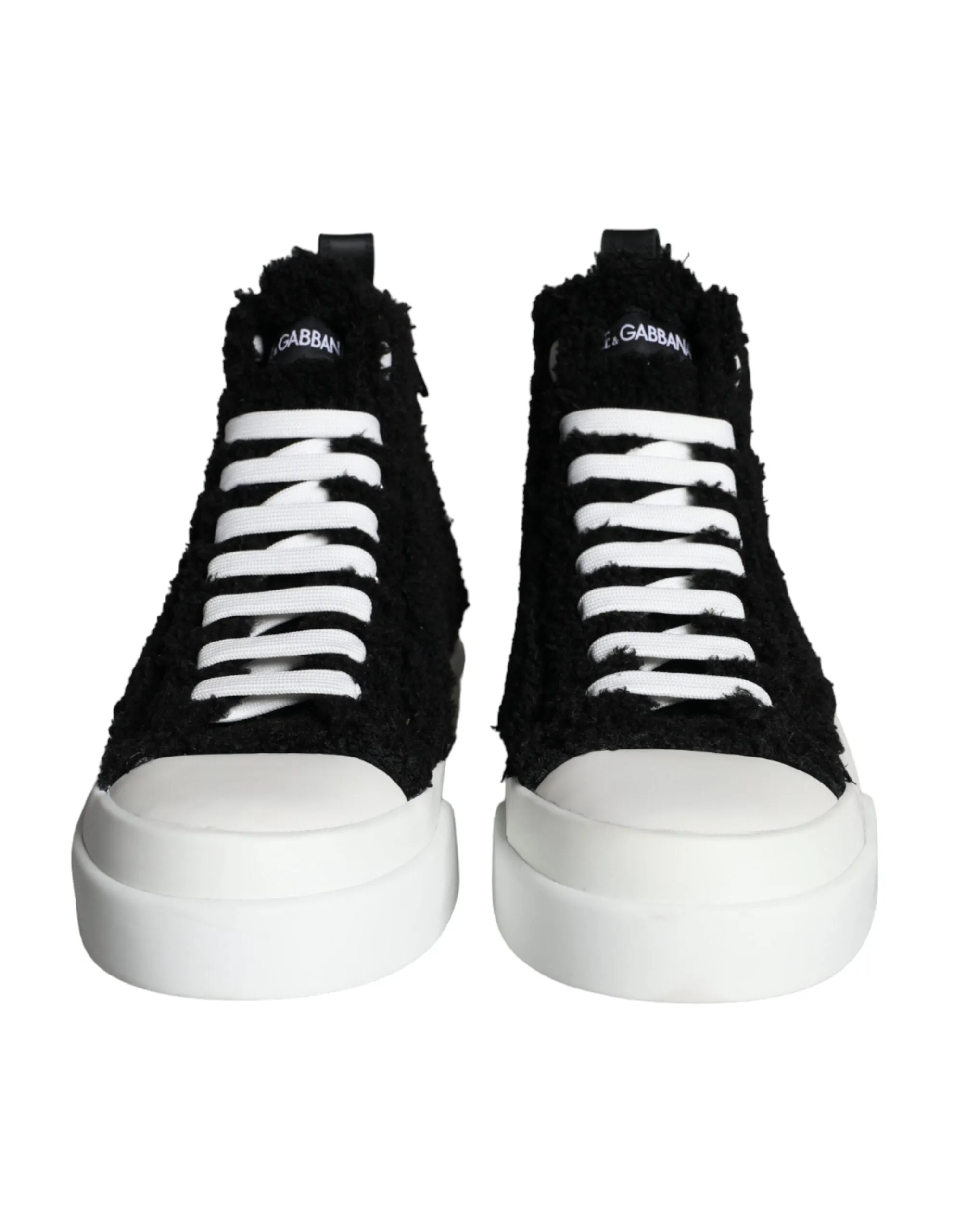 Black White Fur Logo High Top Sneaker Shoes sold by Louxly product image thumbnail 2