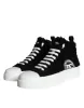 Black White Fur Logo High Top Sneaker Shoes sold by Louxly