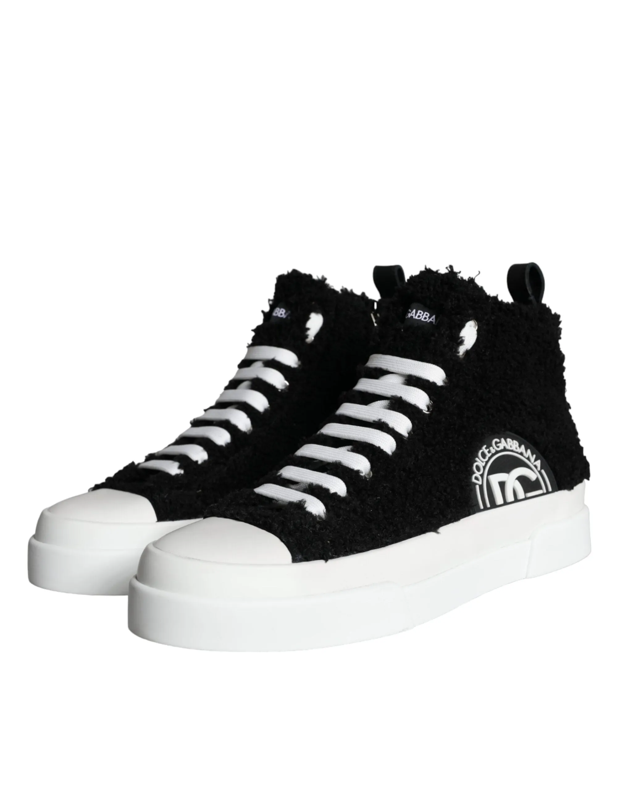 Black White Fur Logo High Top Sneaker Shoes sold by Louxly product image thumbnail 3
