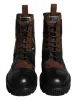 Brown Suede Camouflage Leather Combat Boots Shoes sold by Louxly