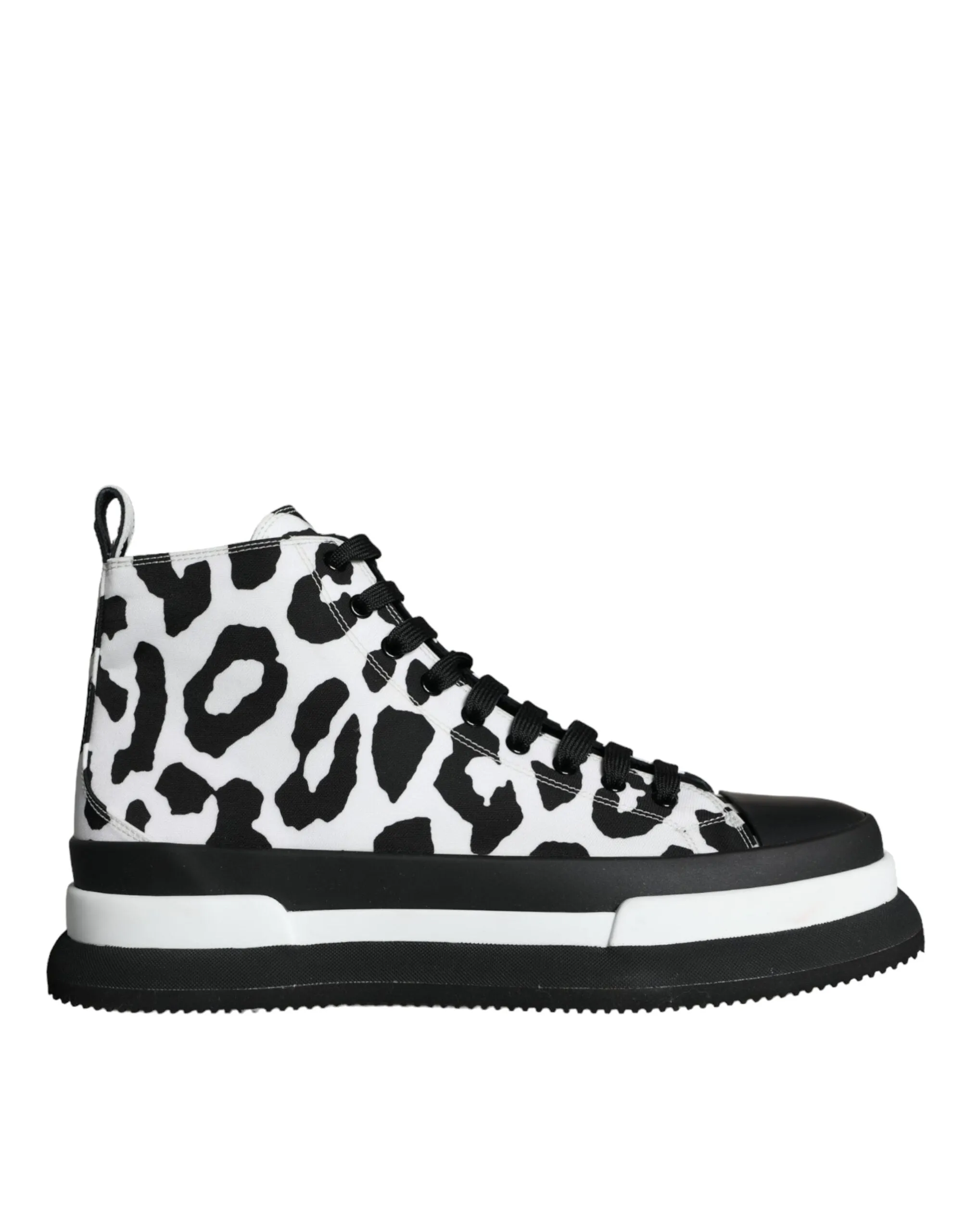 Black White Leopard High Top Sneaker Shoes sold by Louxly