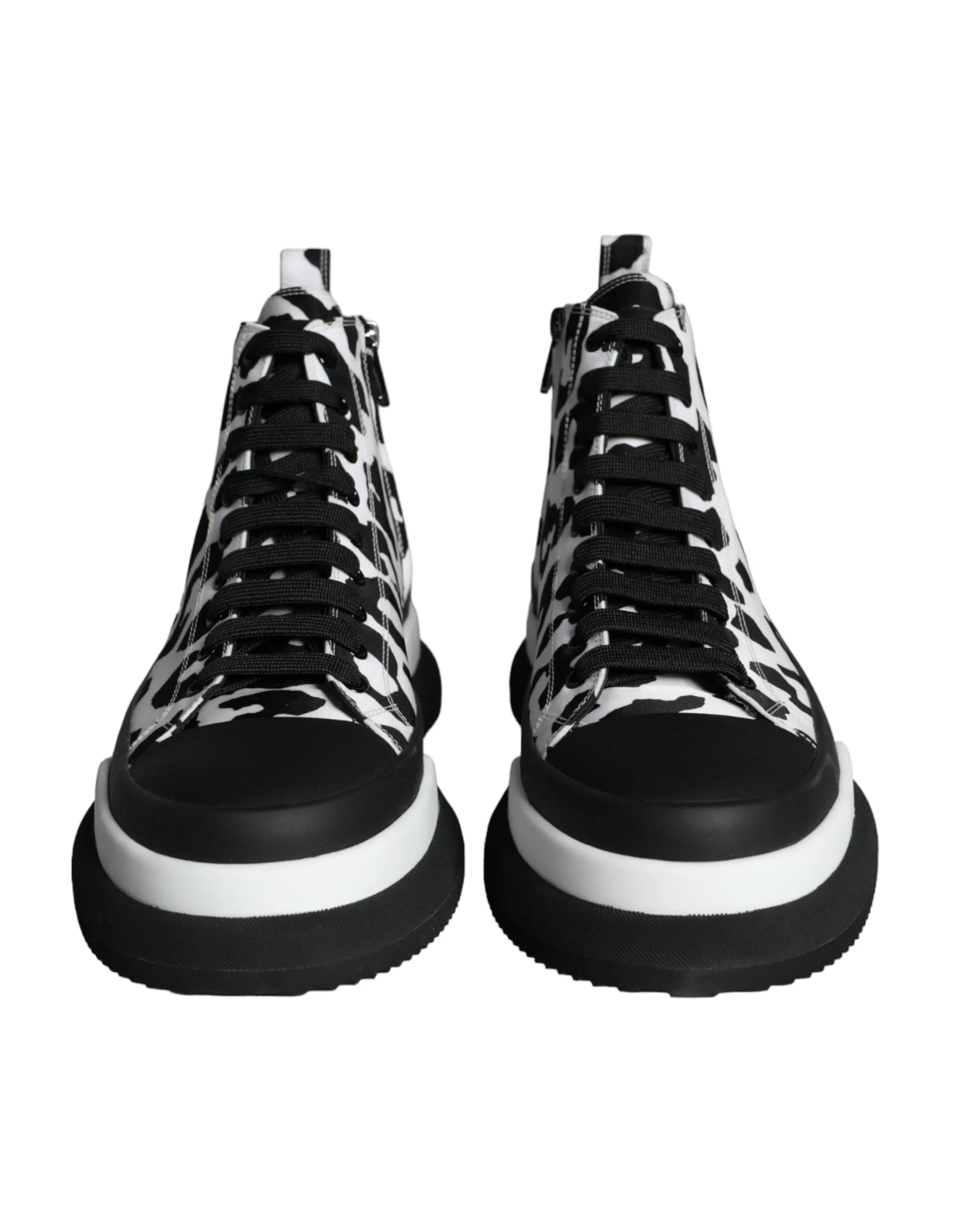 Black White Leopard High Top Sneaker Shoes sold by Louxly product image thumbnail 2