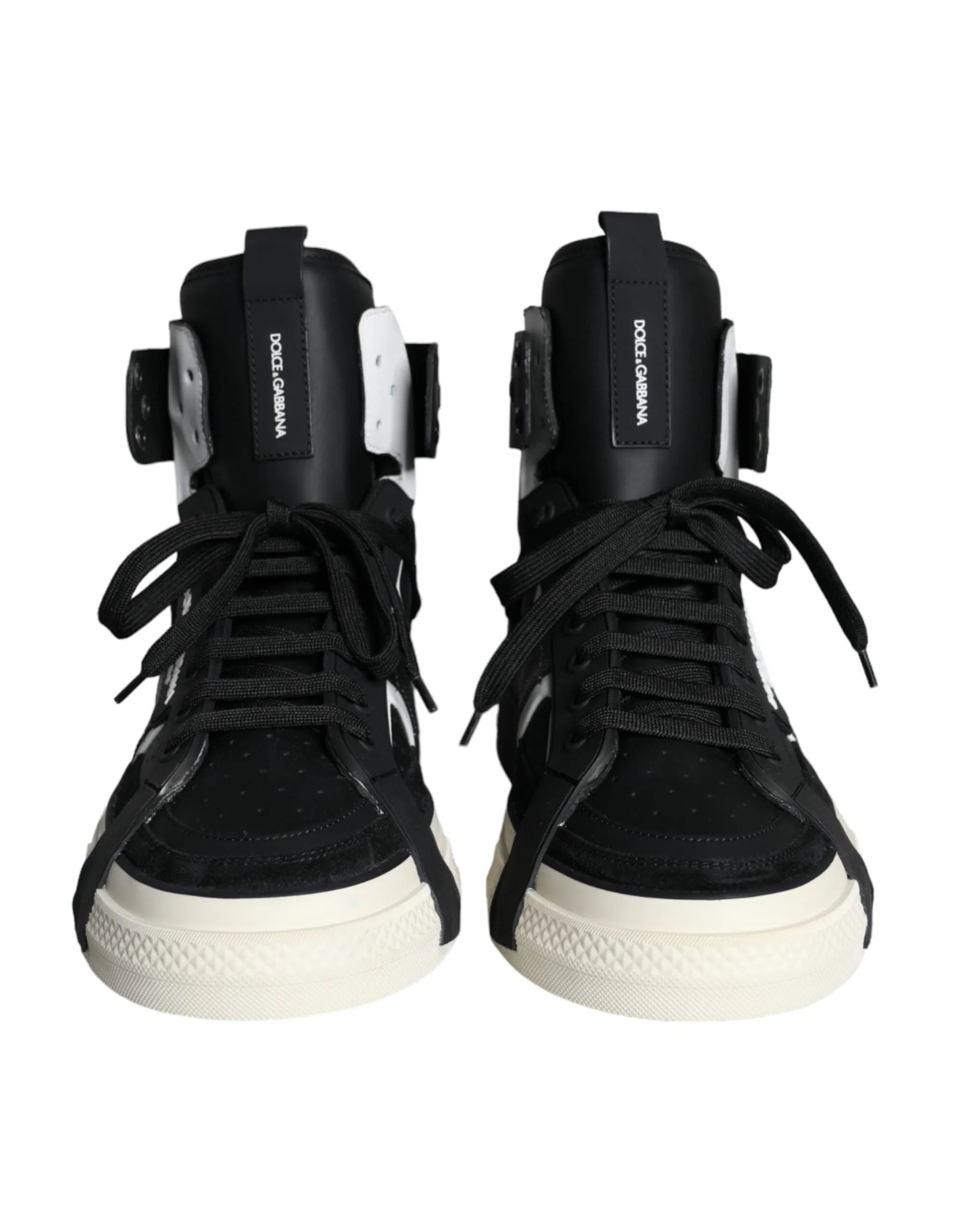 Black White Lace Up High Top Sneakers Shoes sold by Louxly product image thumbnail 2