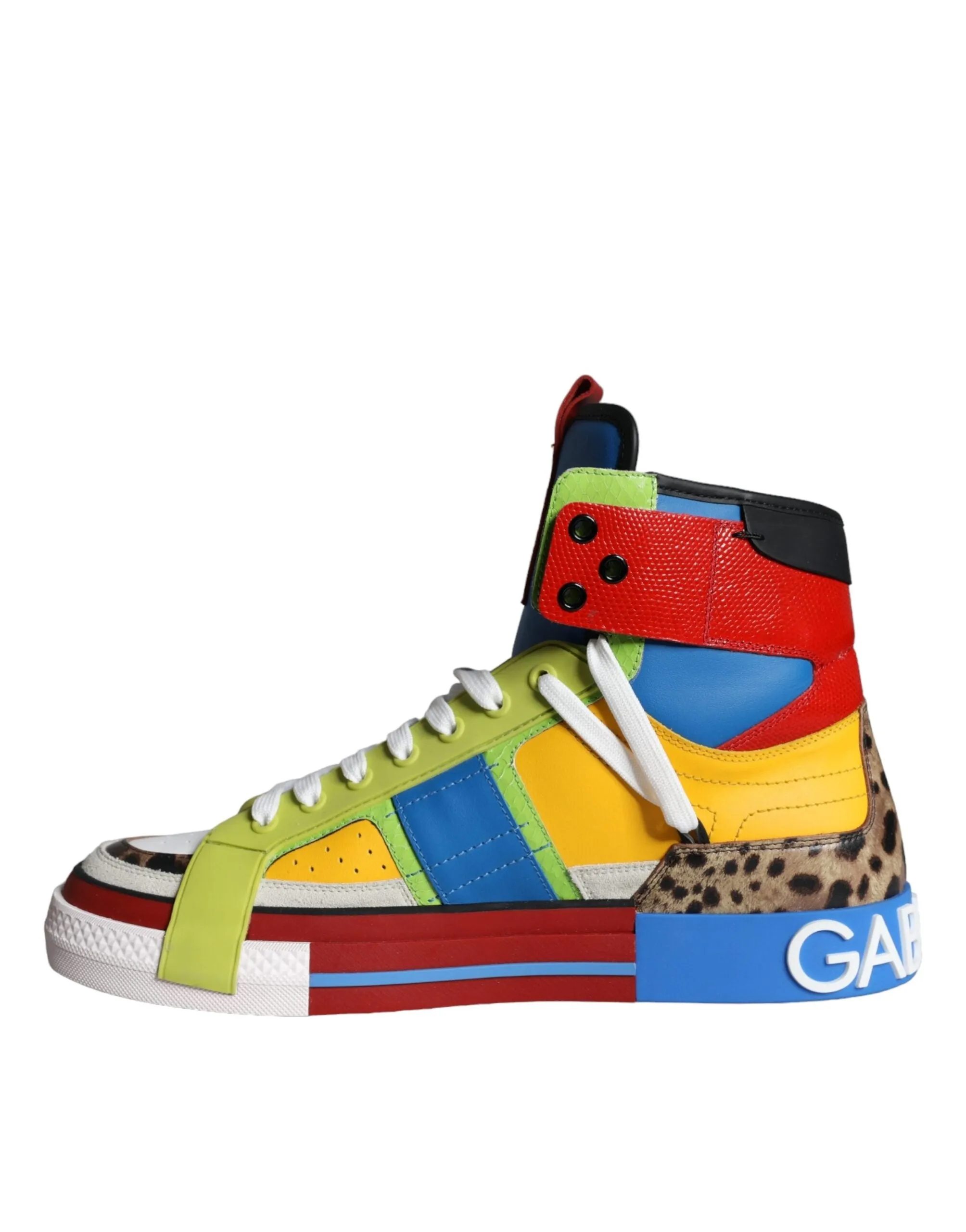 Multicolor Leather High Top Sneakers Shoes sold by Louxly product image thumbnail 5