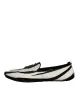Black White Calf Fur Slip On Loafers Men Shoes sold by Louxly