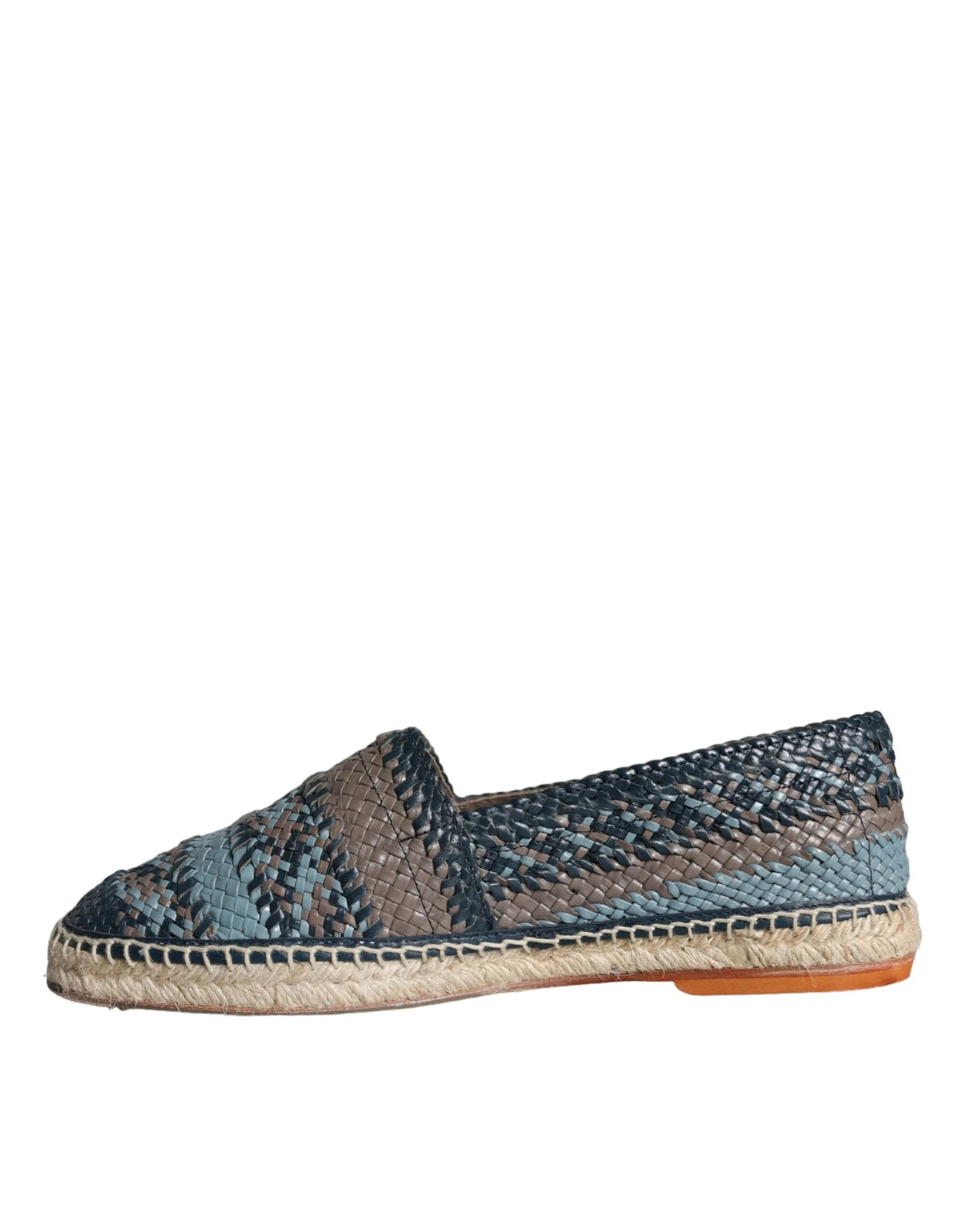 Blue Gray Woven Leather Buffalo Espadrille Shoes sold by Louxly product image thumbnail 4