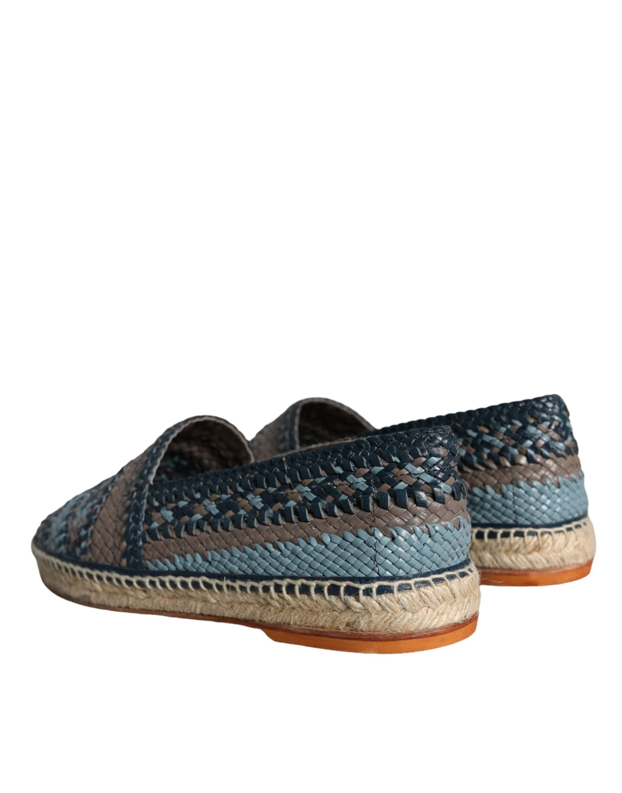 Blue Gray Woven Leather Buffalo Espadrille Shoes sold by Louxly product image thumbnail 5