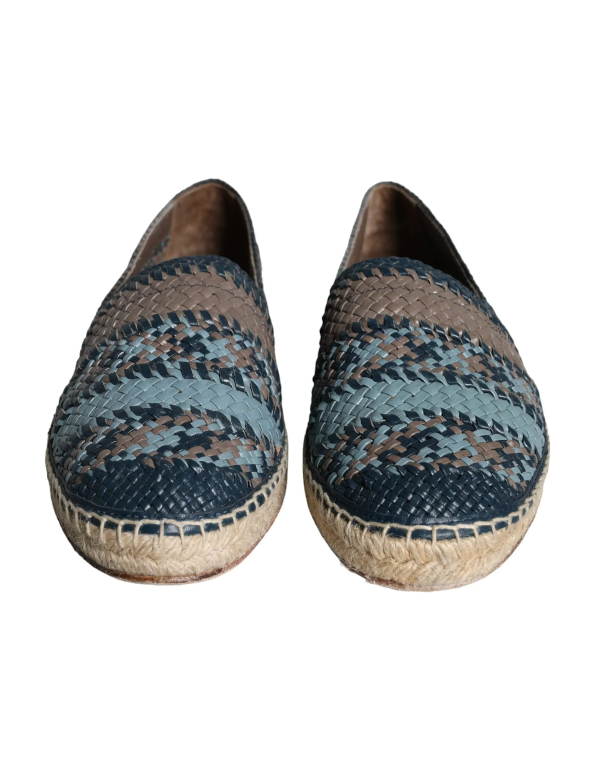 Blue Gray Woven Leather Buffalo Espadrille Shoes sold by Louxly product image thumbnail 2