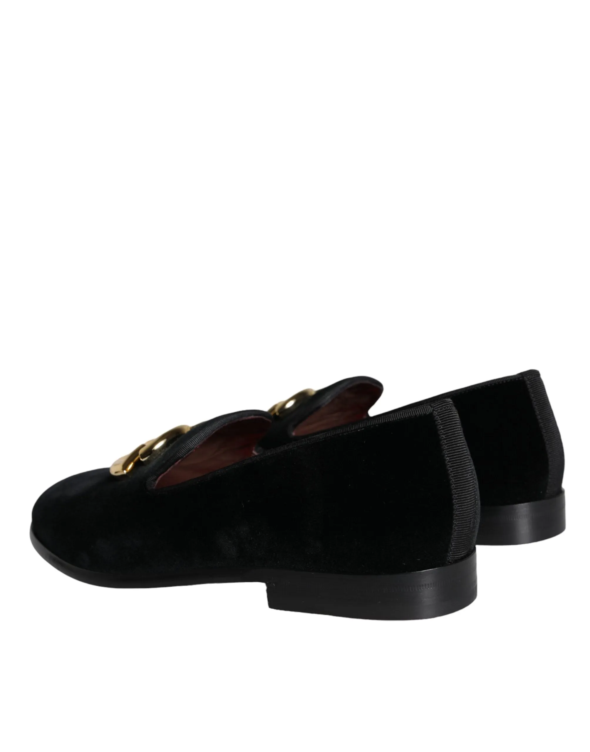 Black Velvet Cotton Logo Loafers Dress Shoes sold by Louxly product image thumbnail 4