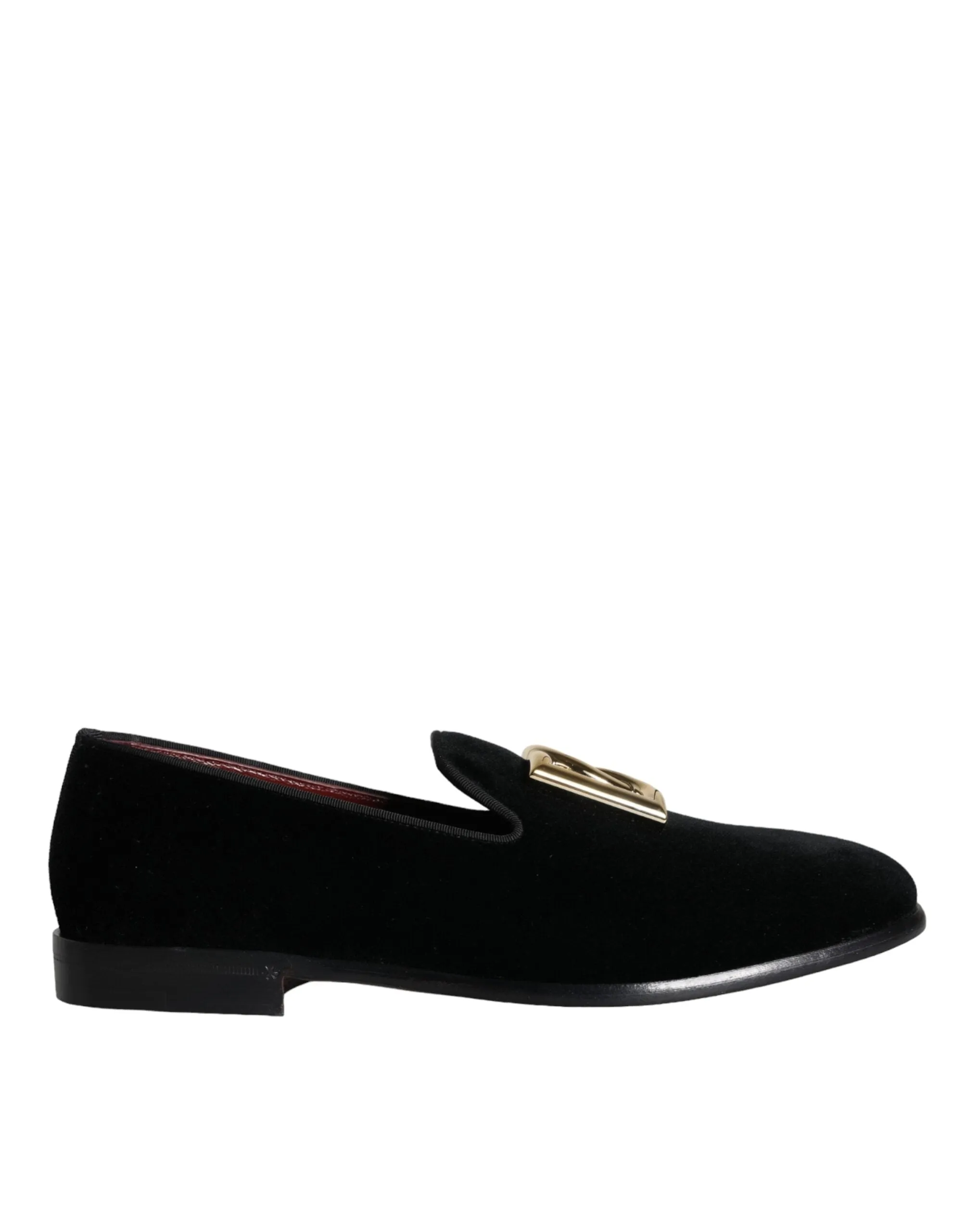 Black Velvet Cotton Logo Loafers Dress Shoes sold by Louxly
