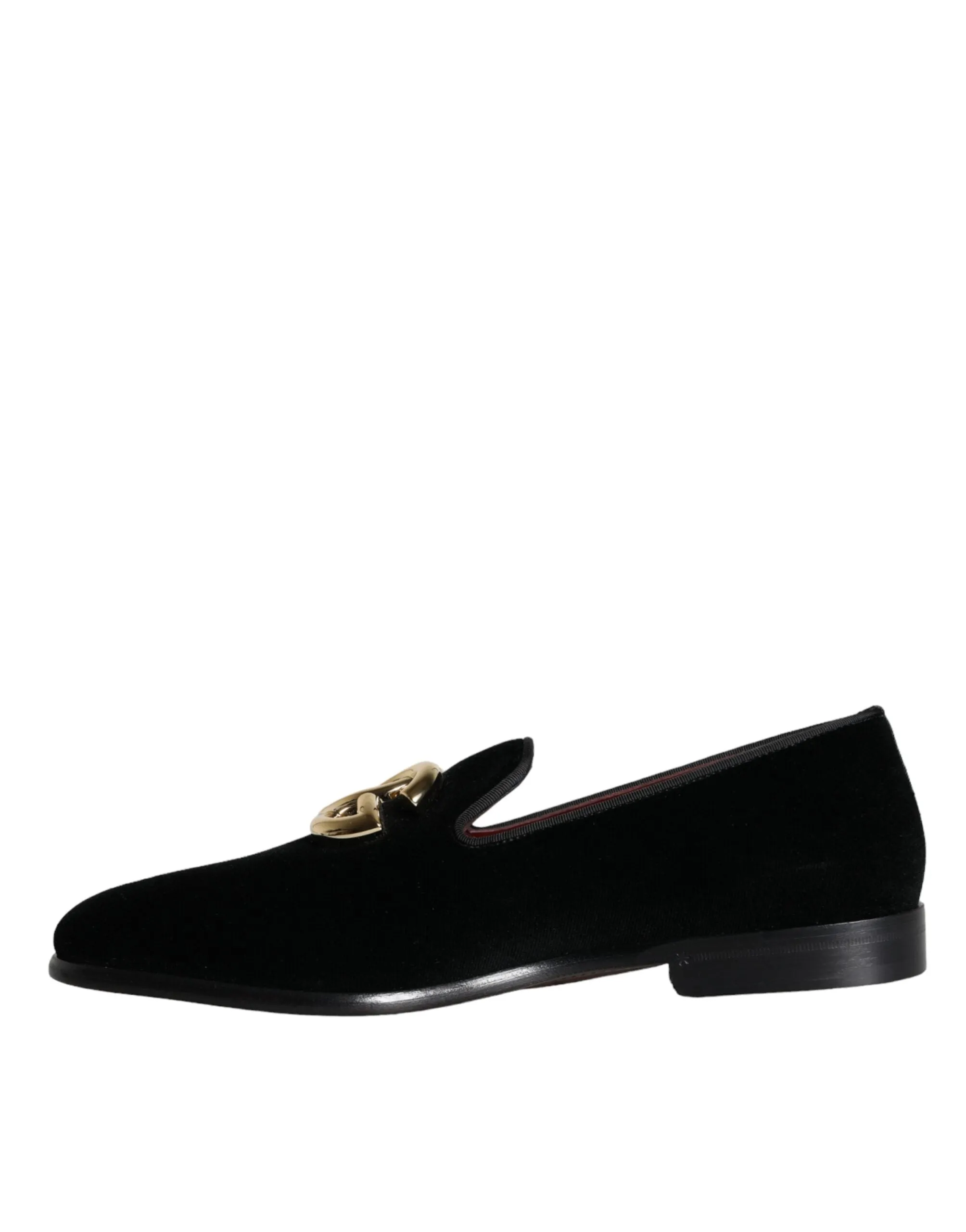 Black Velvet Cotton Logo Loafers Dress Shoes sold by Louxly product image thumbnail 5