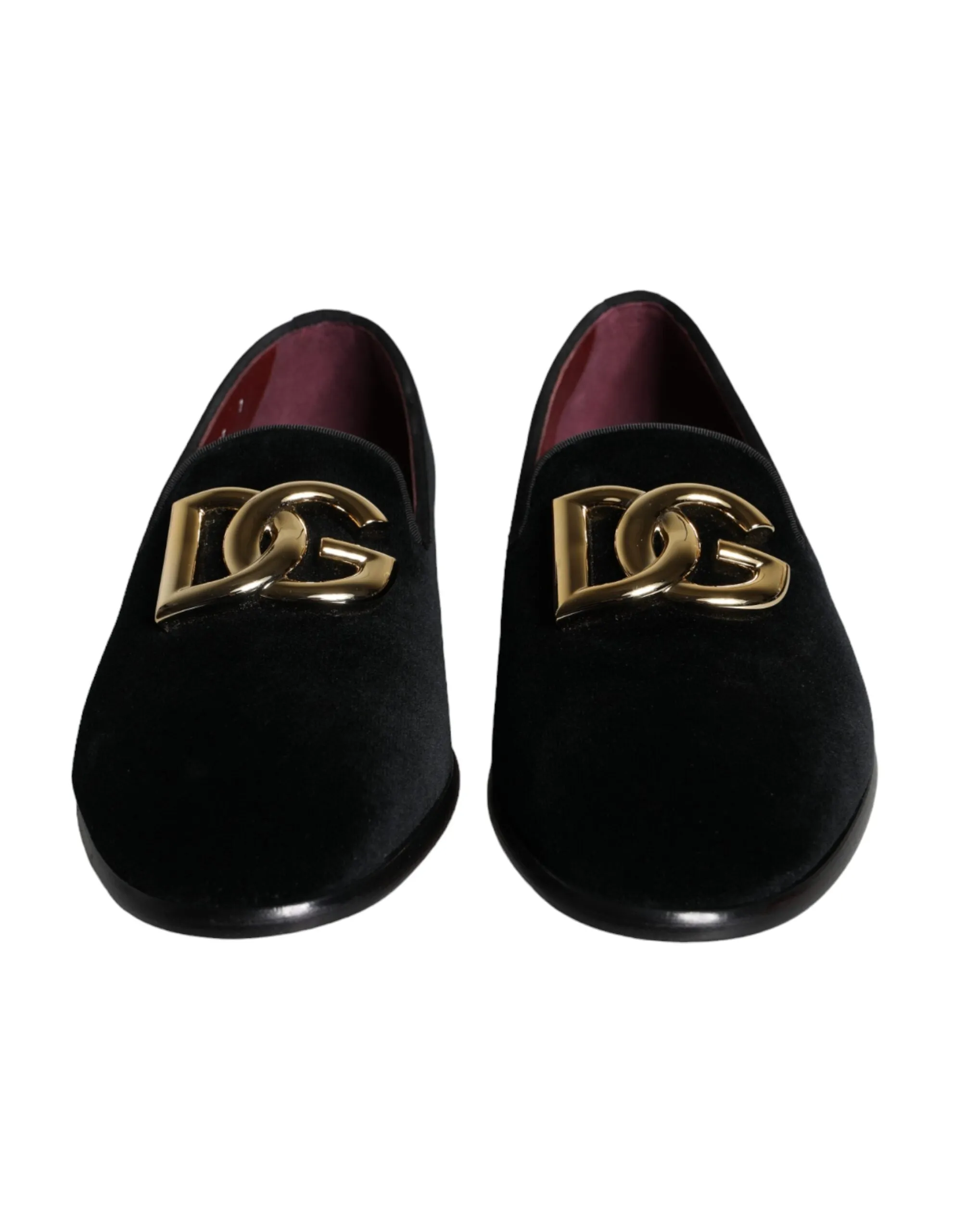 Black Velvet Cotton Logo Loafers Dress Shoes sold by Louxly product image thumbnail 2