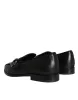 Black Leather Logo Loafers Men Dress Shoes sold by Louxly