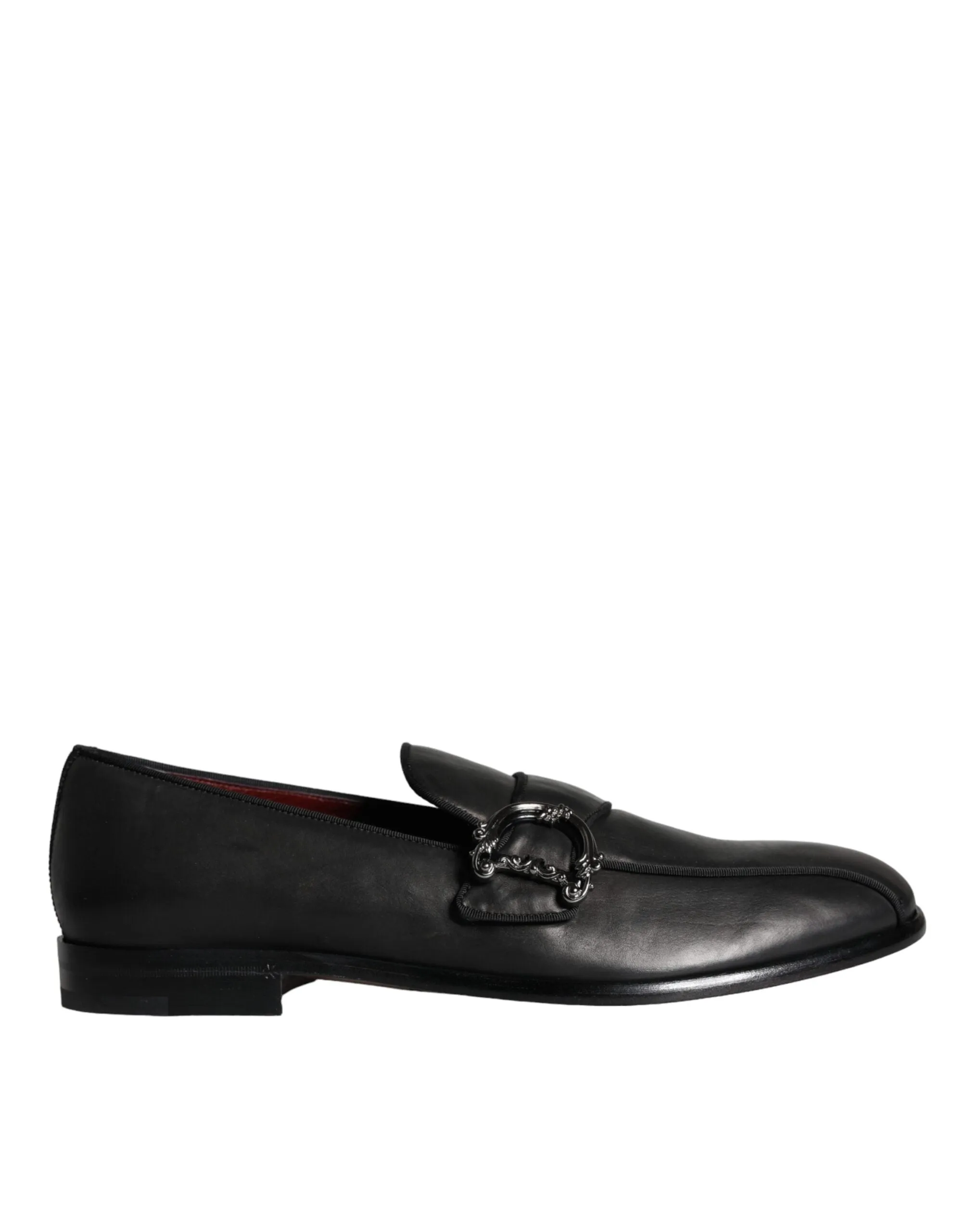 Black Leather Logo Loafers Men Dress Shoes sold by Louxly