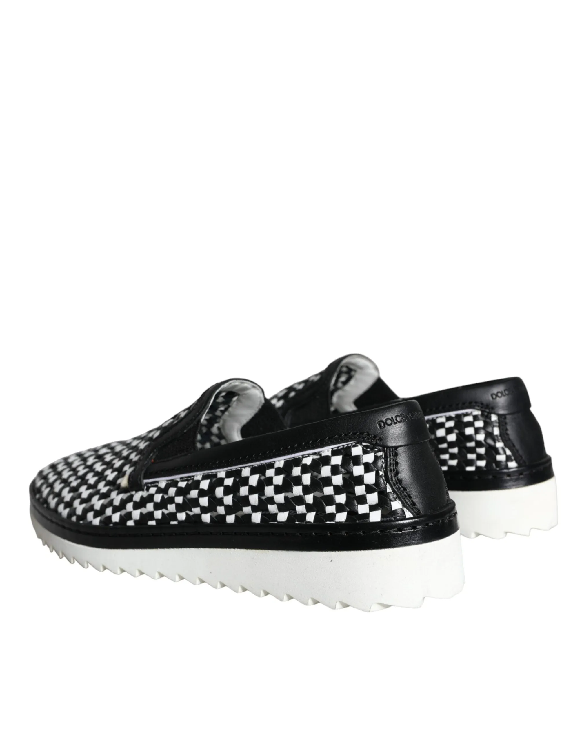 Black White Weaved Slip On Men Loafers Shoes sold by Louxly product image thumbnail 4