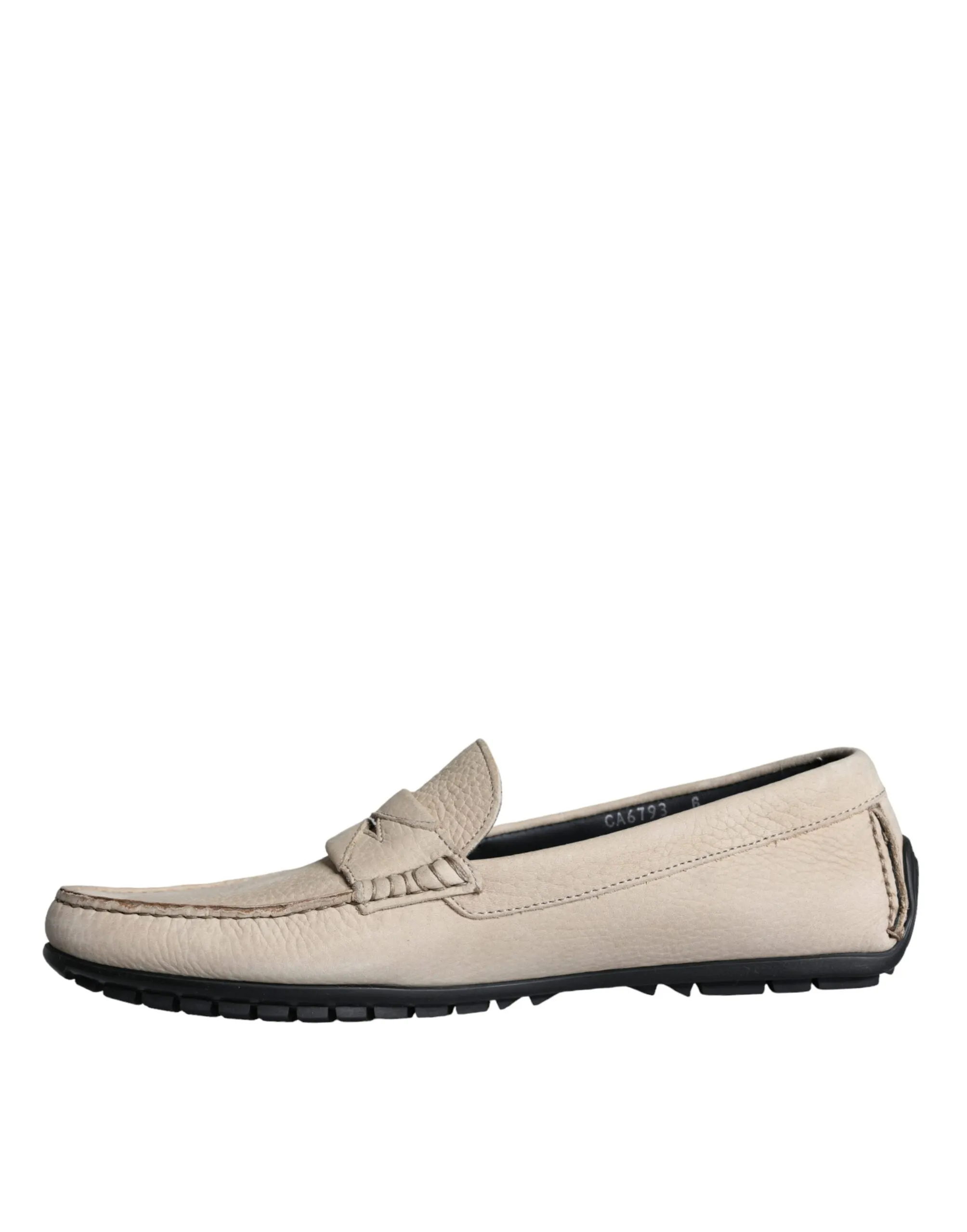 Beige Leather Slip Mocassin Loafers Men Shoes sold by Louxly product image thumbnail 4
