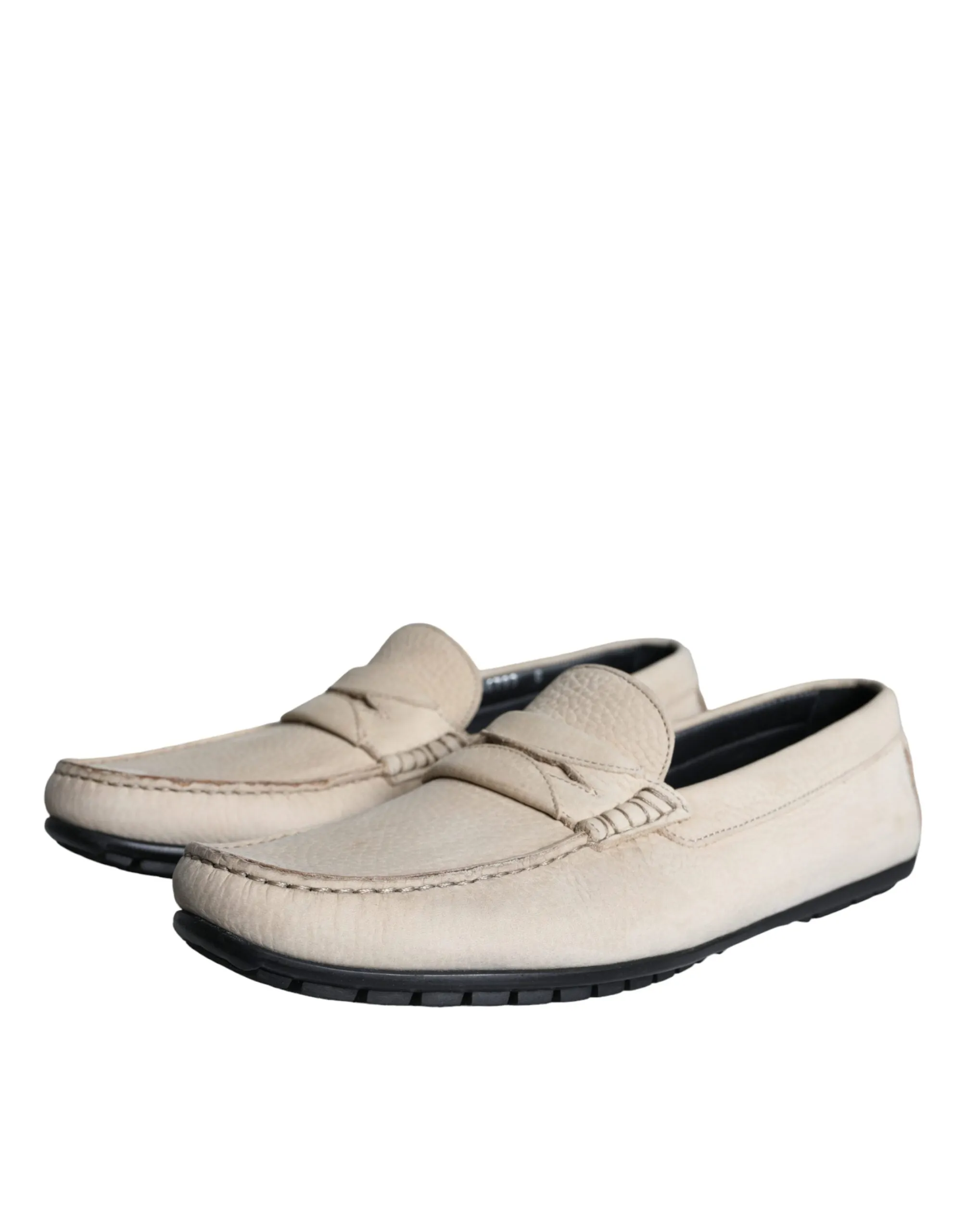 Beige Leather Slip Mocassin Loafers Men Shoes sold by Louxly product image thumbnail 3