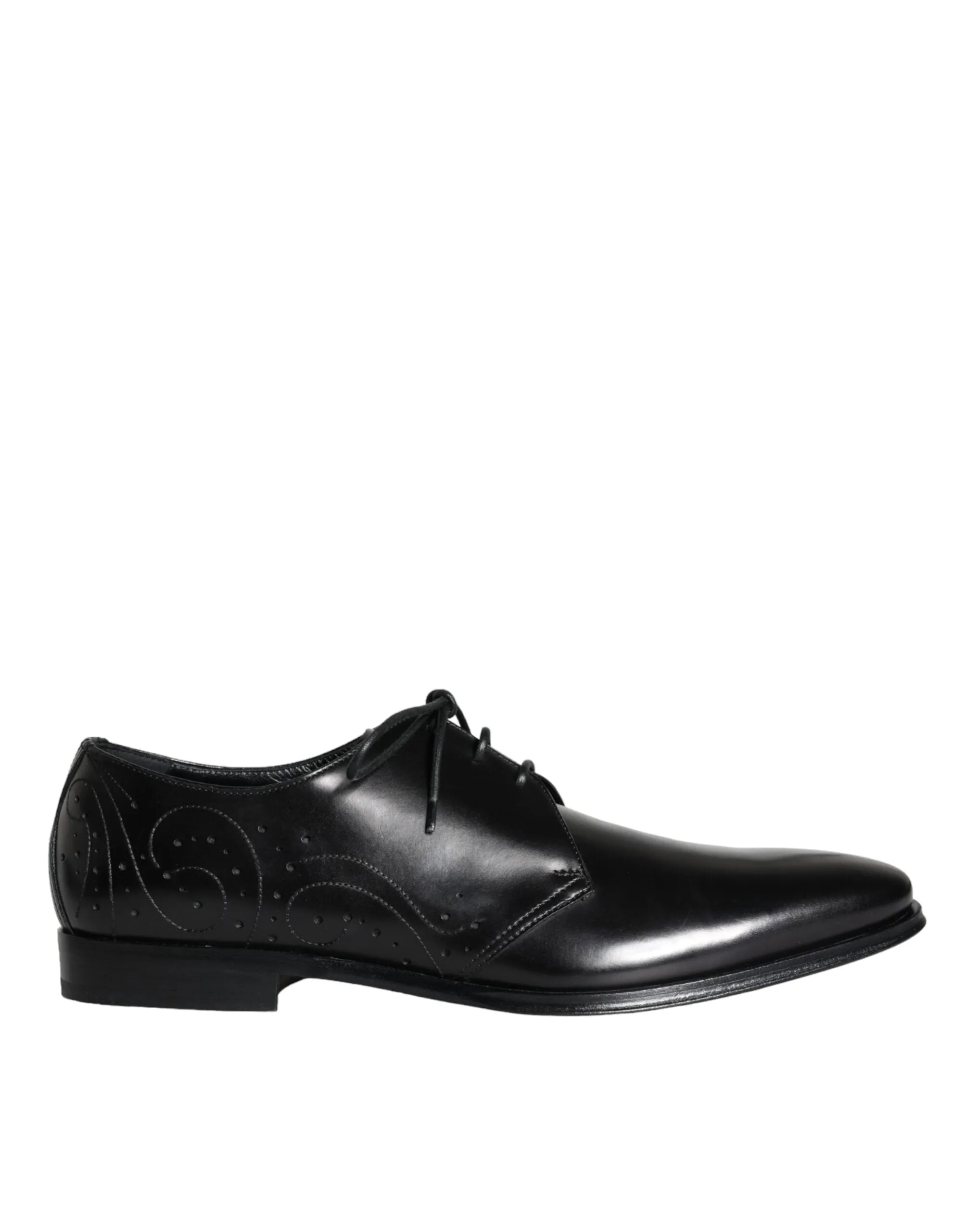 Black Calfskin Leather Derby Men Dress Shoes sold by Louxly