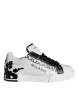 White Black Leather Crown Milano Sneakers Shoes sold by Louxly