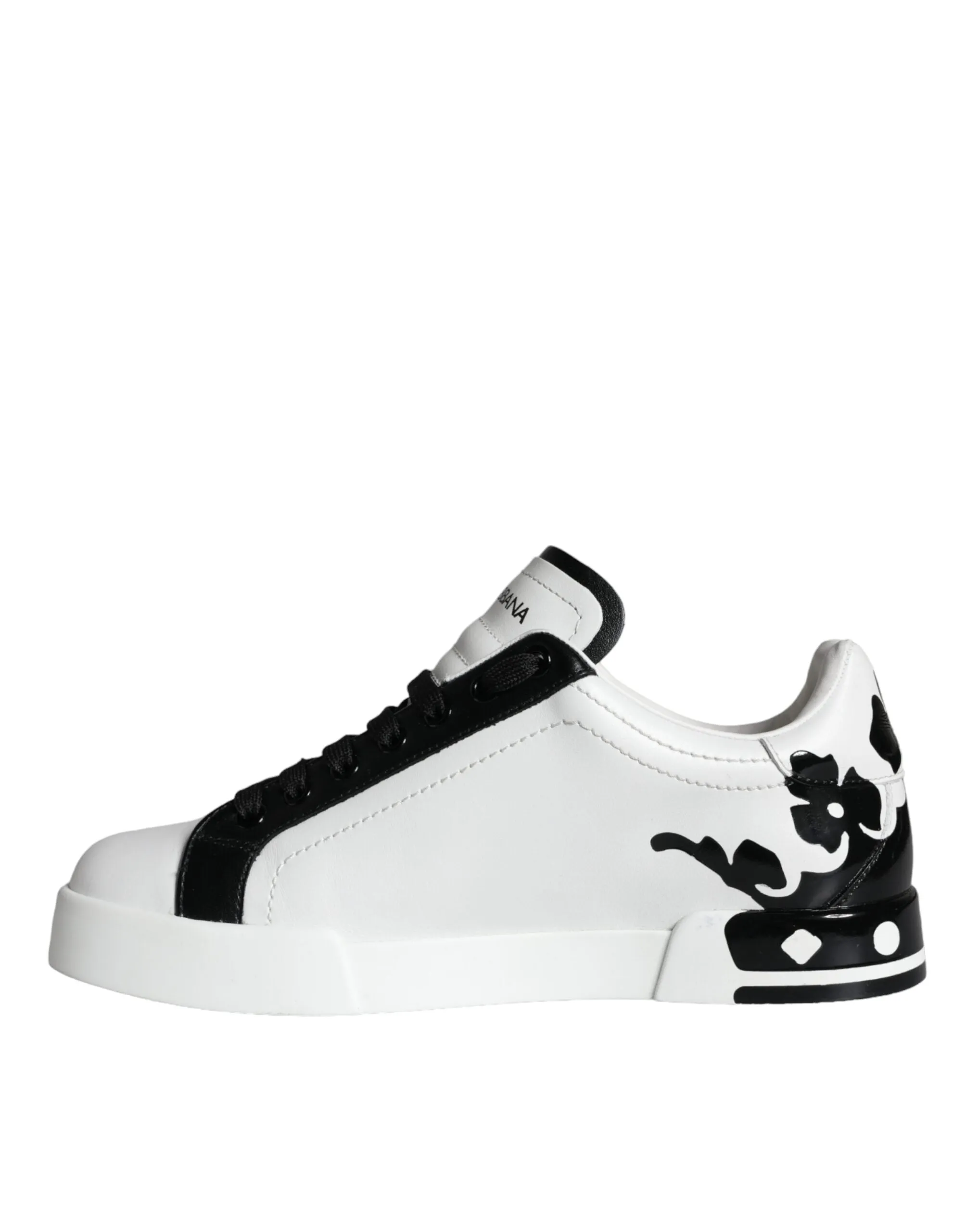 White Black Leather Crown Milano Sneakers Shoes sold by Louxly product image thumbnail 5