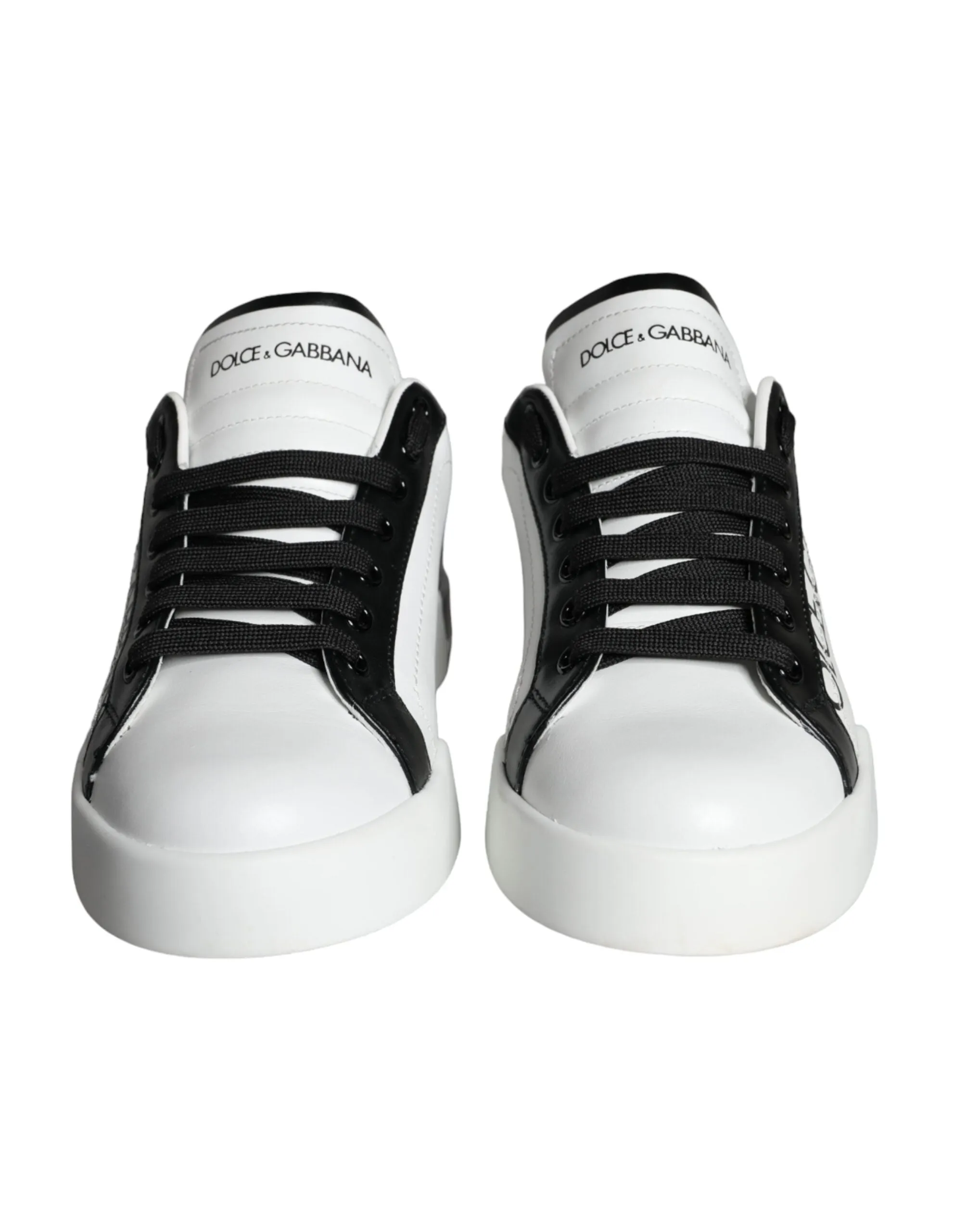 White Black Leather Crown Milano Sneakers Shoes sold by Louxly product image thumbnail 2