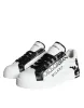 White Black Leather Crown Milano Sneakers Shoes sold by Louxly