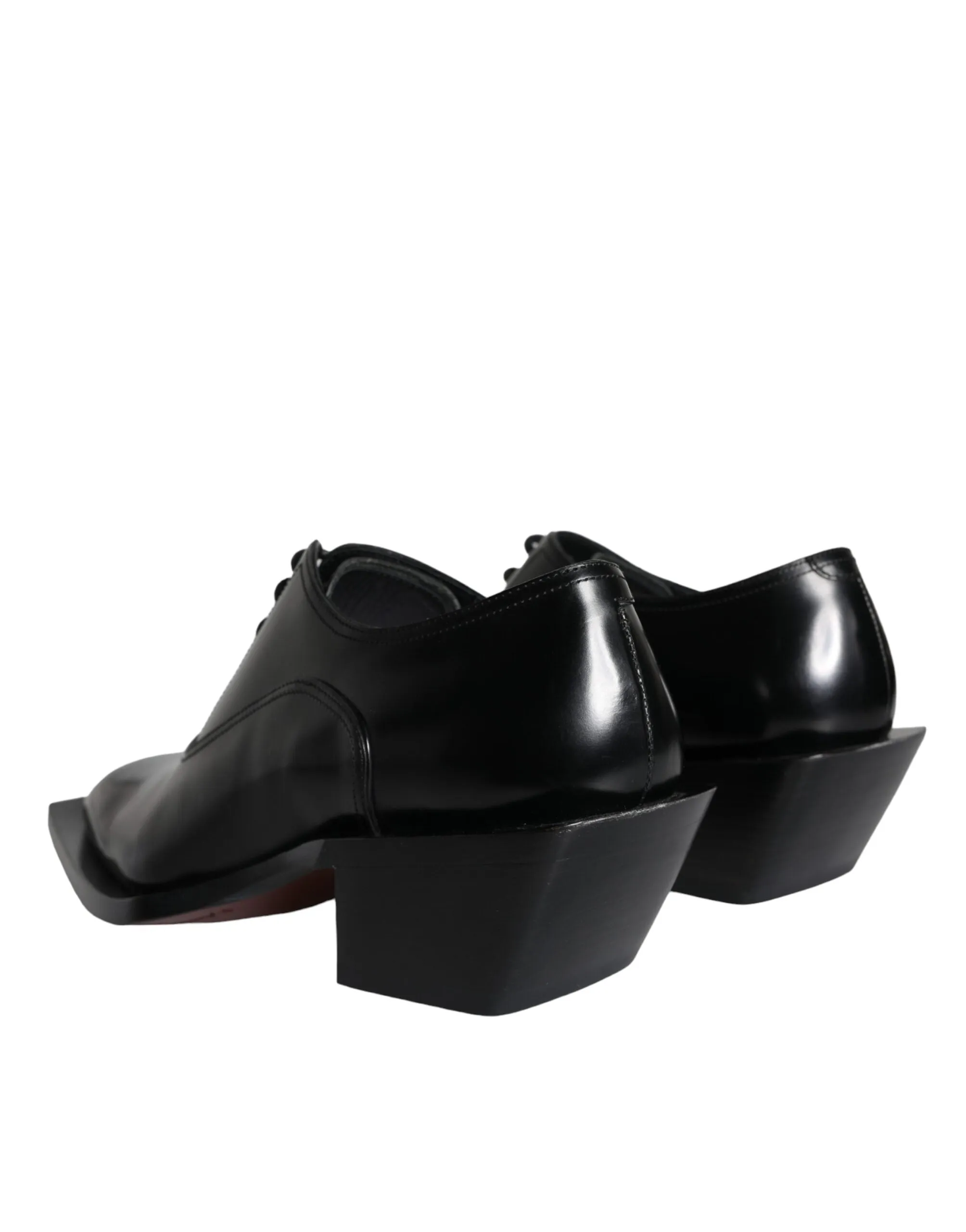 Black Calfskin Leather Derby Dress Men Shoes sold by Louxly product image thumbnail 4