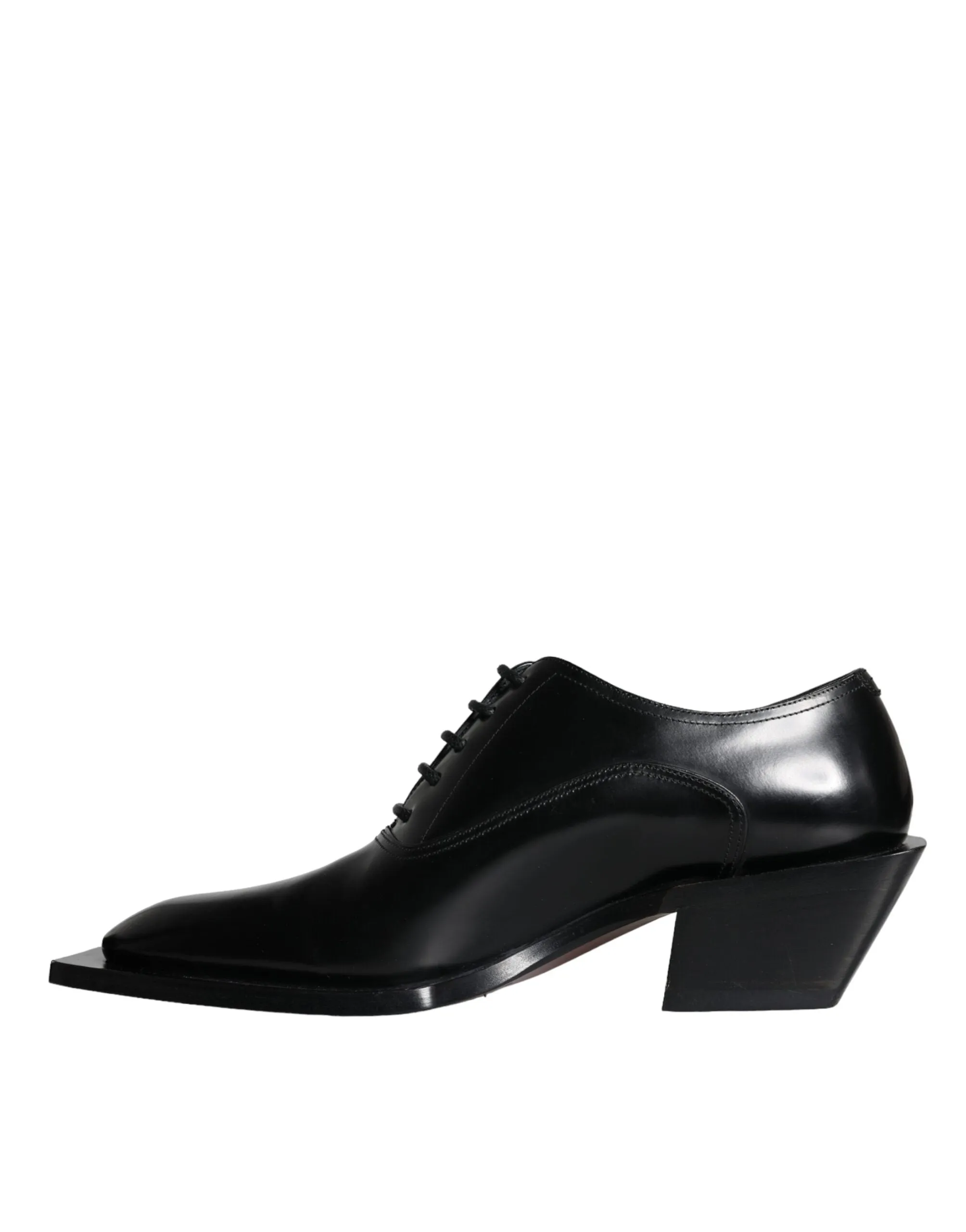 Black Calfskin Leather Derby Dress Men Shoes sold by Louxly product image thumbnail 5