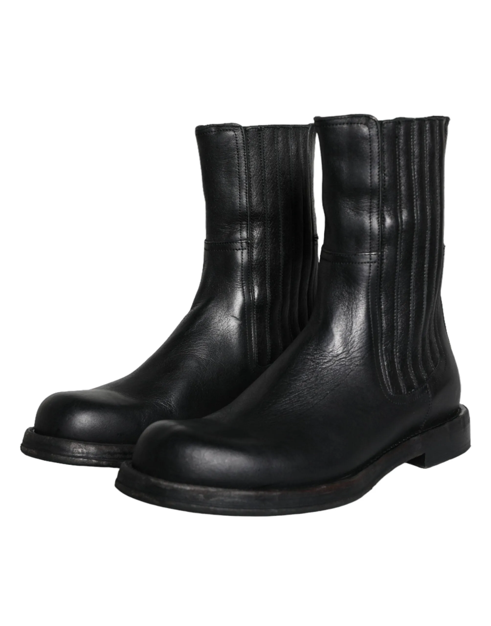 Black Horse Leather Mid Calf Boots Men Shoes sold by Louxly product image thumbnail 3