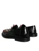 Black Leopard Print Studs Leather Loafers Shoes sold by Louxly