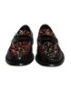 Black Leopard Print Studs Leather Loafers Shoes sold by Louxly