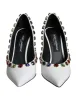 White Crystal Leather High Heels Pumps Shoes sold by Louxly