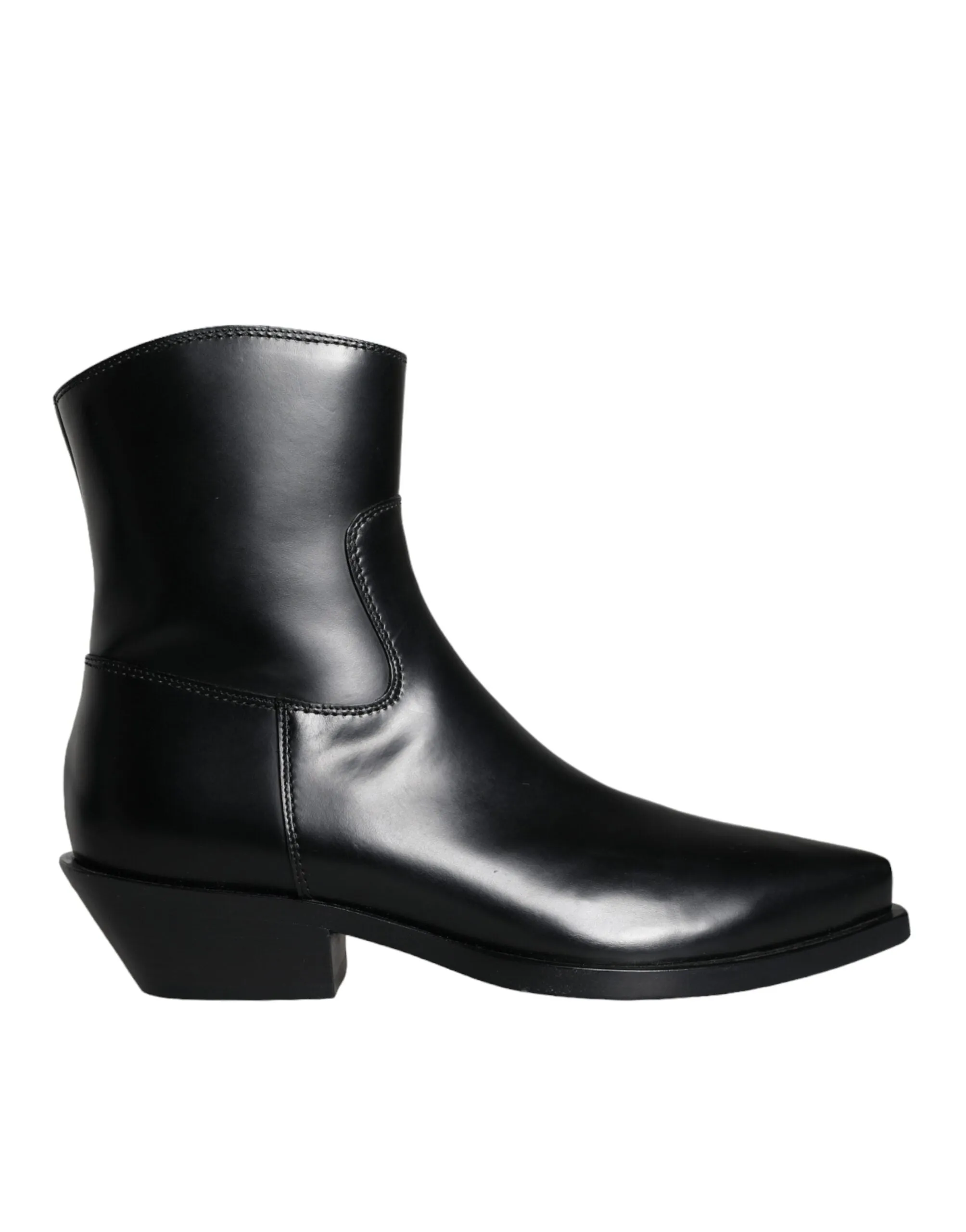 Black Leather Ankle Boots Booties Shoes sold by Louxly