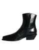 Black Leather Ankle Boots Booties Shoes sold by Louxly