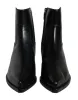 Black Leather Ankle Boots Booties Shoes sold by Louxly