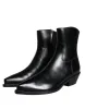 Black Leather Ankle Boots Booties Shoes sold by Louxly