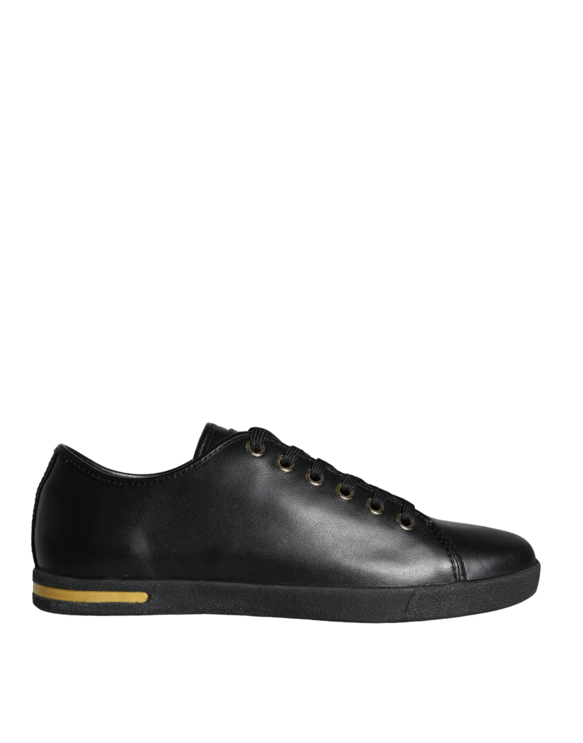 Black Gold Leather Classic Sneakers Shoes sold by Louxly