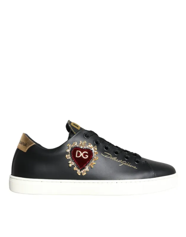 Black Portofino Sacred Heart Sneakers Shoes sold by Louxly