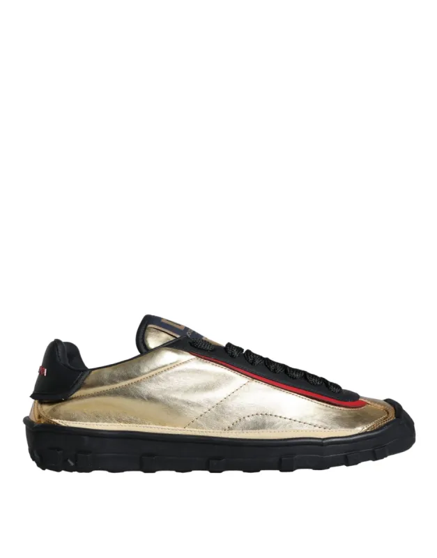 Black Gold Polyester Low Top Sneakers Shoes sold by Louxly