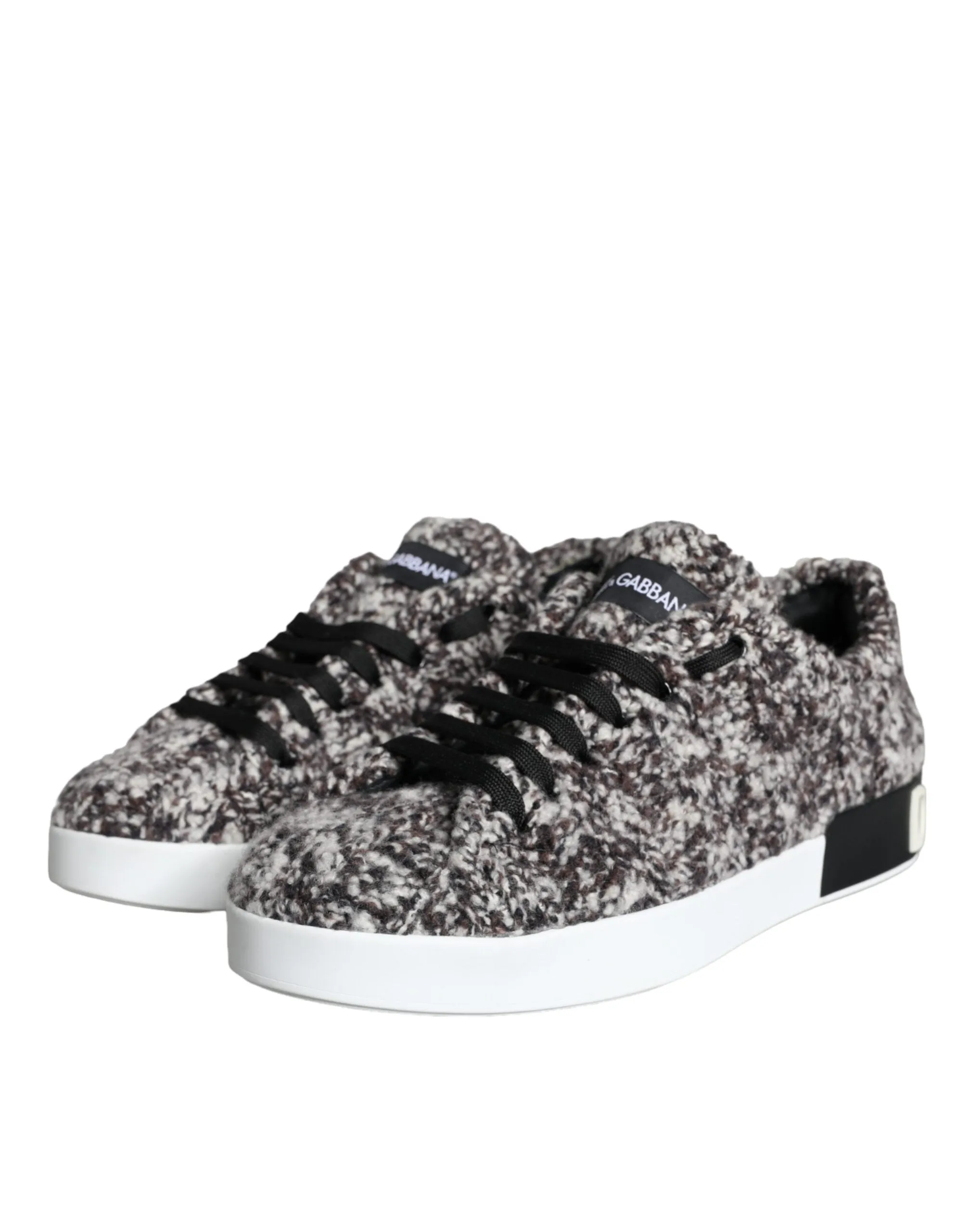 Black White Wool Low Top Men Sneakers Shoes sold by Louxly product image thumbnail 3