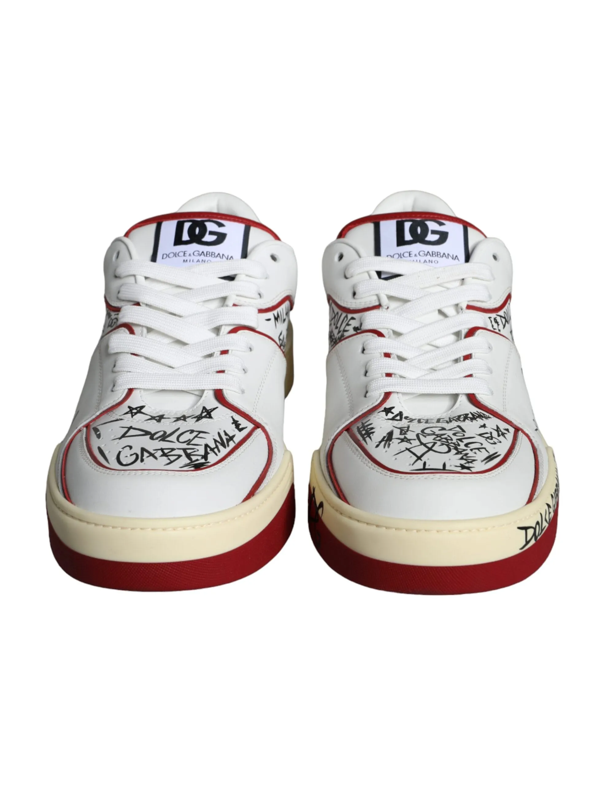 Red White Printed Leather Low Top Men Sneakers Shoes sold by Louxly product image thumbnail 2