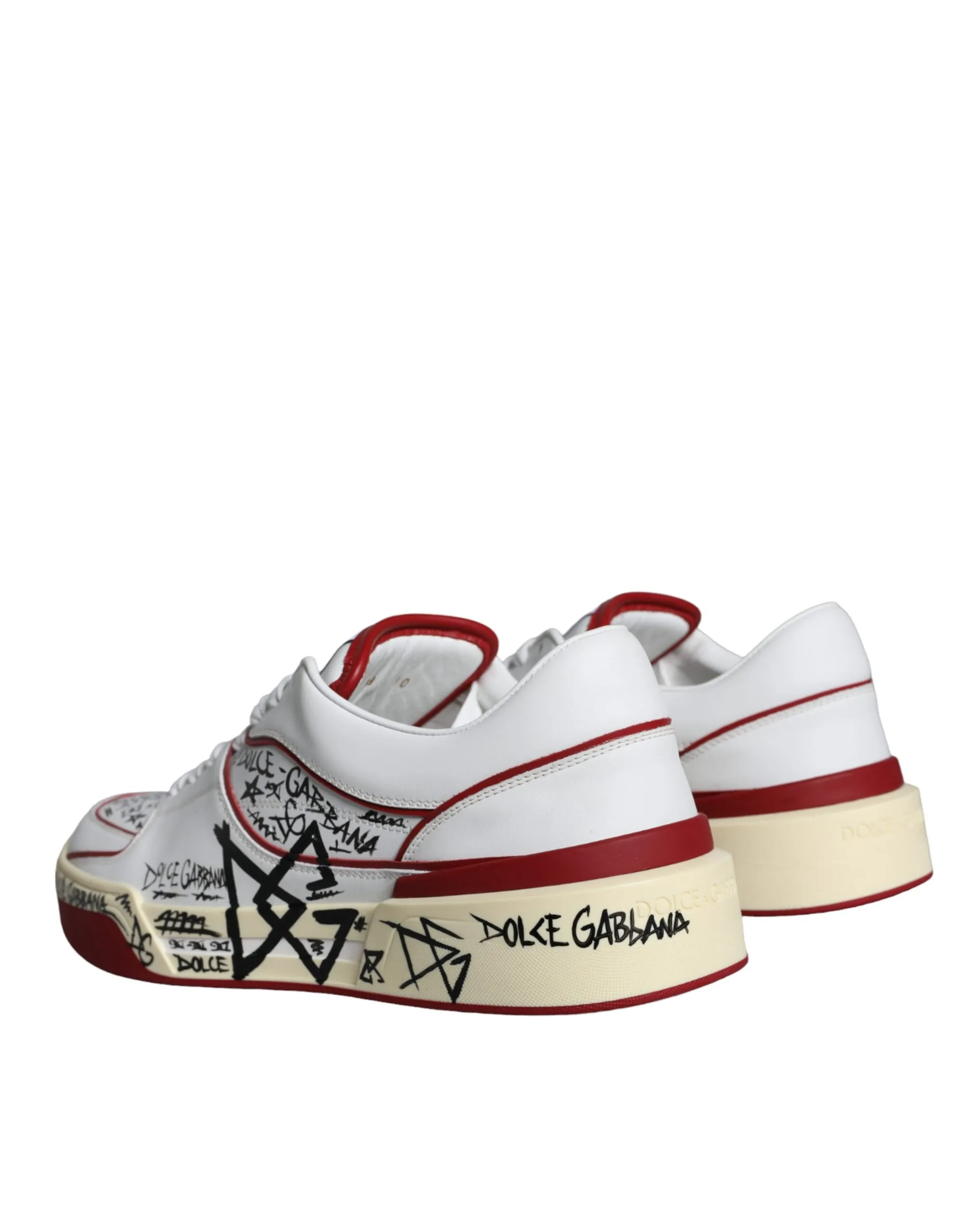 Red White Printed Leather Low Top Men Sneakers Shoes sold by Louxly product image thumbnail 4