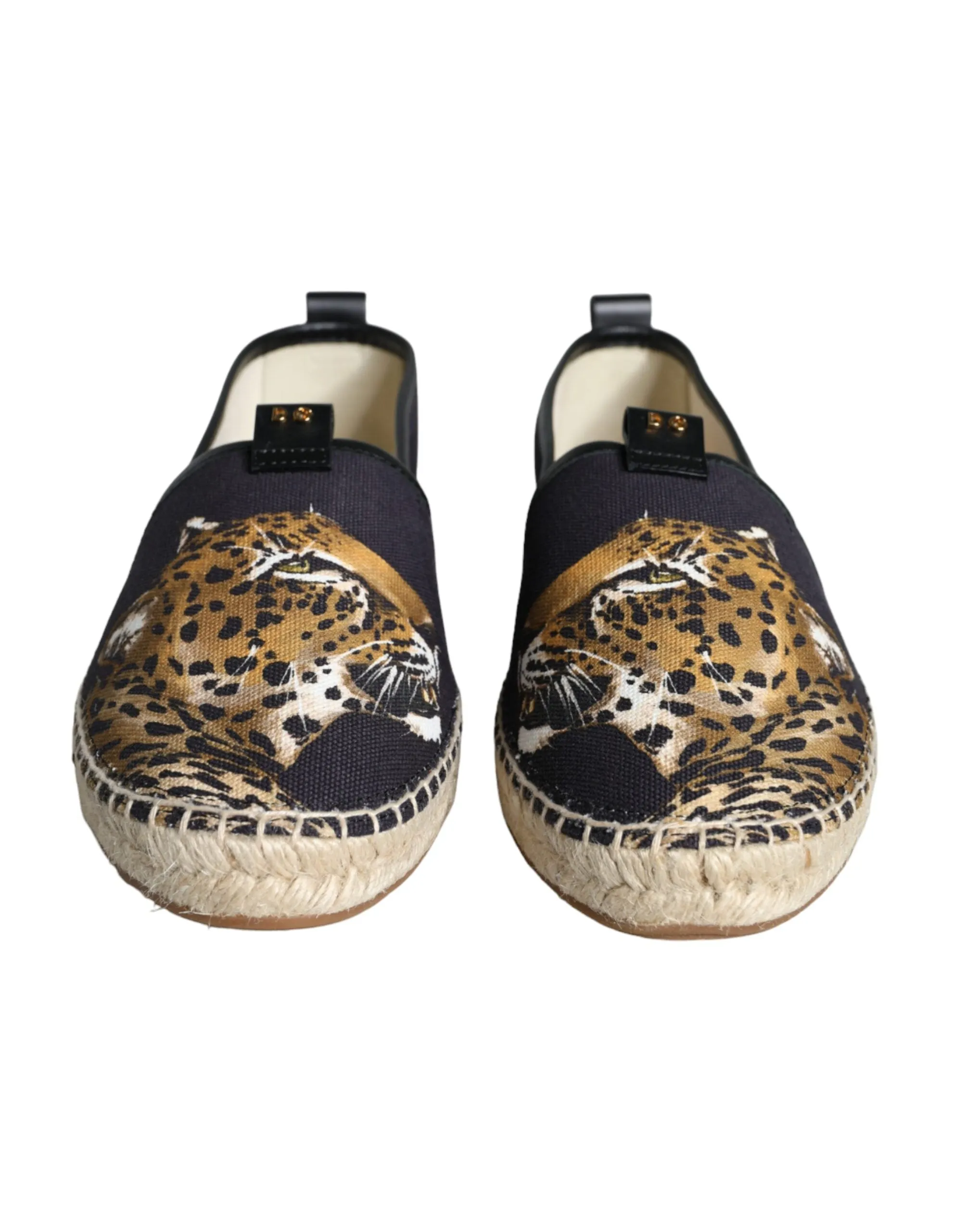 Black Cotton Leopard Slip On Espadrilles Shoes sold by Louxly product image thumbnail 2