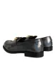 Silver Leather Logo Plaque Slip On Men Loafers Shoes sold by Louxly