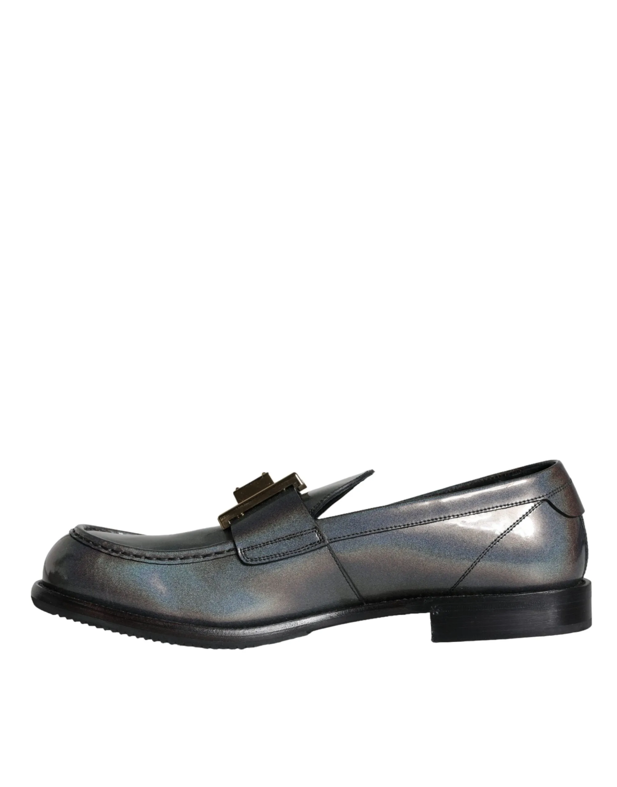 Silver Leather Logo Plaque Slip On Men Loafers Shoes sold by Louxly product image thumbnail 5